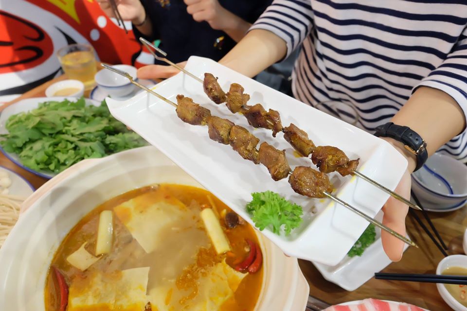 Dê nướng xâu