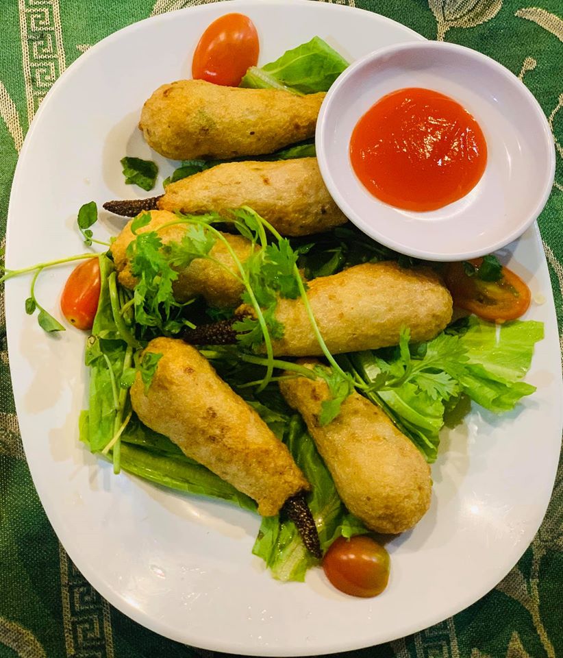 Chả cá chiên bắp non