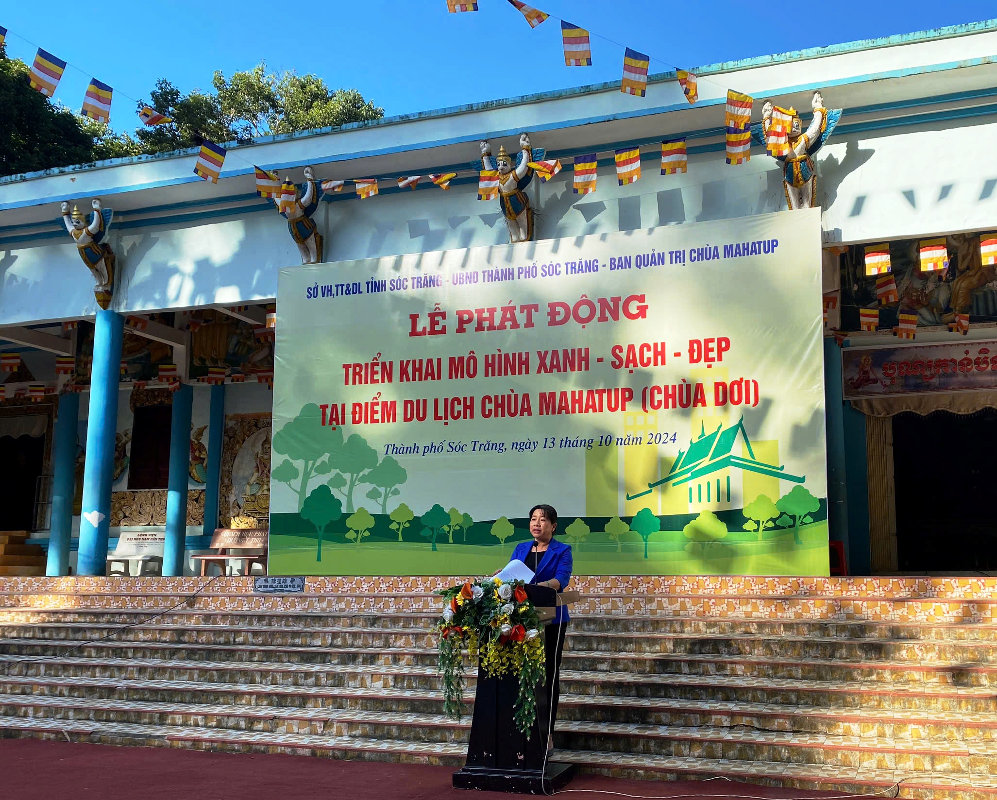  Sóc Trăng triển khai mô hình xanh - sạch - đẹp  tại điểm du lịch chùa Mahatup (chùa Dơi)